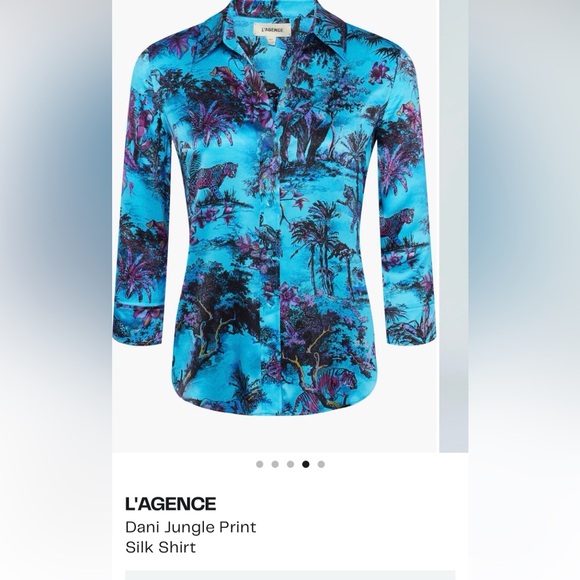 L'AGENCE Blue and Purple Button Down Shirt - Picture 16 of 16